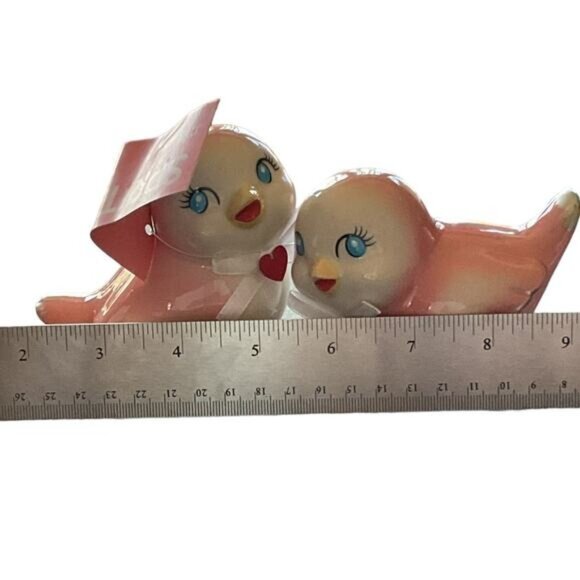 2022 Target Spritz Pink and Silver Ceramic Love Birds #1 - Picture 7 of 8